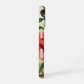 赤と白のポピー花 iPhone 16ケース (右側面)