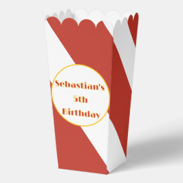 赤と白のポポストライプのコーン フェイバーボックス