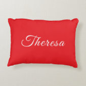 赤と白のポルカドットのアパーソナライズされたクセント枕 アクセントクッション (裏面)