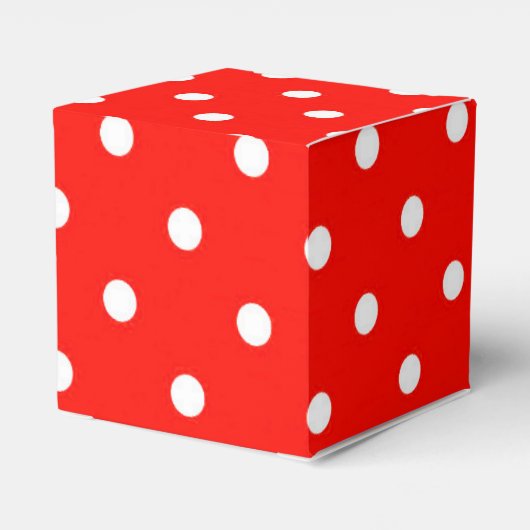 赤と白のポルカドット現代の魅力かわいい フェイバーボックス (裏面サイド)