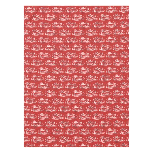 赤と白のメリークリスマスパターンテーブルクロス テーブルクロス (正面)