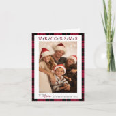 赤と白のメリークリスマスフォト シーズンカード (正面)