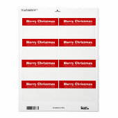 赤と白のメリークリスマス出荷ラベル ラベル (フルシート)