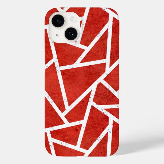 赤と白のモザイク模様 Case-Mate iPhoneケース (裏面)