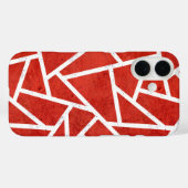 赤と白のモザイク模様 Case-Mate iPhoneケース (裏面 (横))