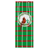 赤と白のラインワイン付き緑の正方形抱き枕 ワインギフトバッグ (裏面)