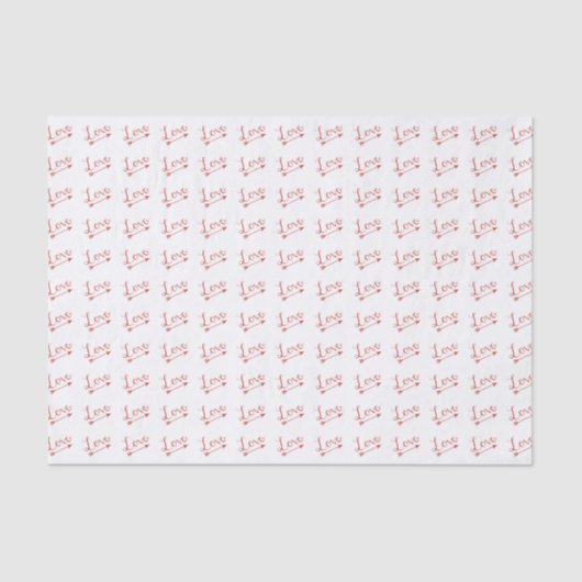 赤と白のラブアローバレンタインデー 薄葉紙 (正面)