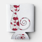 赤と白のラブキャット 缶クーラー (裏面)