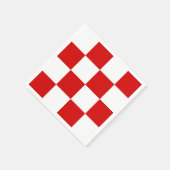 赤と白のレジ係パターン スタンダードカクテルナプキン (角)