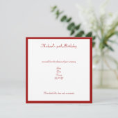 赤と白のレトロのストライプ誕生日パーティー 招待状 (スタンド正面)