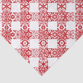 赤と白のレースのギンガムパターンクリスマス 薄葉紙 (詳細)