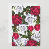 赤と白のローズシャビーシックなグラーム結婚ズ 招待状 (裏面)