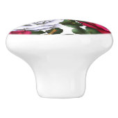 赤と白のローゼスシャビーシック素朴グモダンラム セラミックノブ (側面)