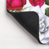 赤と白のローゼスシャビーシック素朴グモダンラム マウスパッド (コーナー)