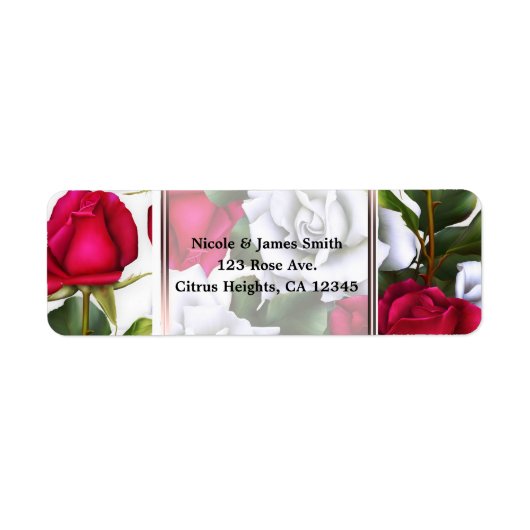 赤と白のローゼスシャビーシック素朴グモダンラム ラベル (正面)