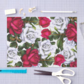 赤と白のローゼスシャビーシック素朴グモダンラム 薄葉紙 (クラフト)