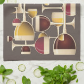 赤と白のワインの台所タオルのガラス キッチンタオル (折り畳み)