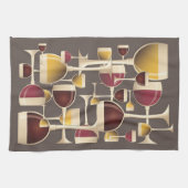 赤と白のワインの台所タオルのガラス キッチンタオル (横)