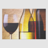 赤と白のワイングラスのボトル赤ワイン 薄葉紙 (正面)