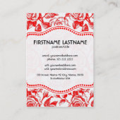 赤と白のヴィンテージバラパターカスタマイズン 名刺 (裏面)