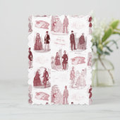 赤と白のヴィンテージ ファッション フレンチ トワール 招待状 (スタンド正面)