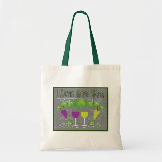 赤と白の両方の方法でワインをスイング トートバッグ (正面)