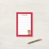 赤と白の並びのかわいいクマ小妖精や小人をリストするには ポストイット (デスク上)