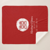 赤と白の二重の幸福中国のの賛美数 シェルパブランケット (正面(横))