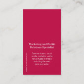 赤と白の円のイニシャルモダン名刺 名刺 (裏面)