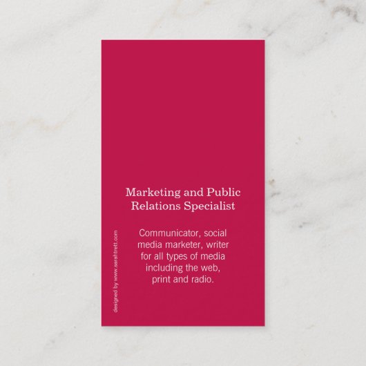 赤と白の円のイニシャルモダン名刺 名刺 (裏面)