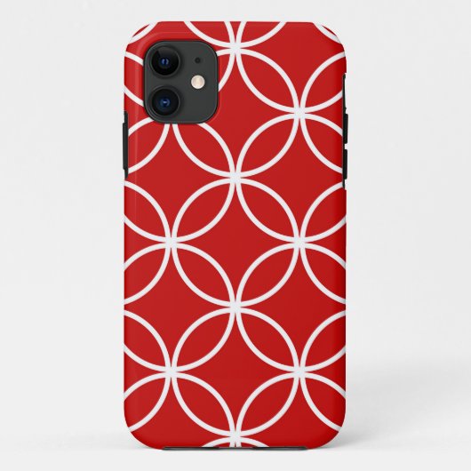 赤と白の円の幾何学模様 Case-Mate iPhoneケース (裏面)