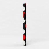 赤と白の円模様 ブラックバック Case-Mate iPhoneケース (裏面/右)