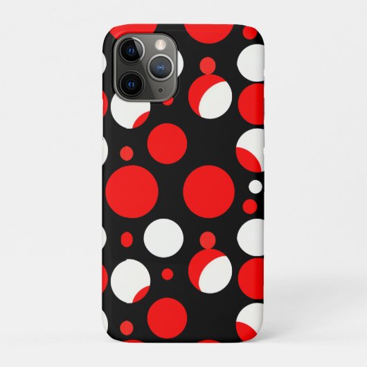 赤と白の円模様 ブラックバック Case-Mate iPhoneケース (裏)