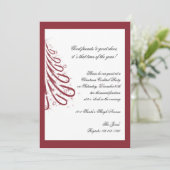 赤と白の冬のクリスマス・パーティ 招待状 (スタンド正面)