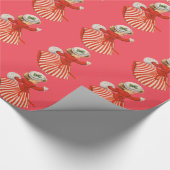 赤と白の冬のダンサー ラッピングペーパー (角)