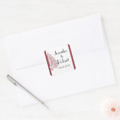 赤と白の冬の結婚式の封筒用シール スクエアシール (封筒)