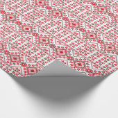 赤と白の刺繍 ラッピングペーパー (角)