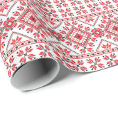 赤と白の刺繍 ラッピングペーパー (ロールコーナー)