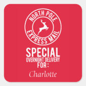 赤と白の北極のメ表現ール名 スクエアシール (正面)