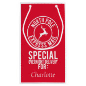 赤と白の北極のメ表現ール名 スモールペーパーバッグ (裏面)