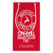 赤と白の北極のメ表現ール名 スモールペーパーバッグ (正面)