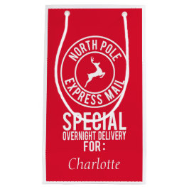 赤と白の北極のメ表現ール名 スモールペーパーバッグ