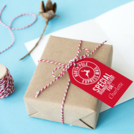 赤と白の北極デリバリ名ギフトラベル ギフトタグ