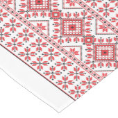 赤と白の北欧クラシックフェア島モチーフ ミディアムテーブルランナー (コーナー)