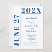 赤と白の卒業パーティー 招待状 (正面)