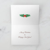 赤と白の可愛いクリスマスエルフと鳥 シーズンカード (内部)