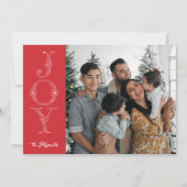 赤と白の喜び書道写真クリスマスカード シーズンカード (正面)