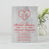 赤と白の国のブライダルシャワー招待状 招待状 (スタンド正面)