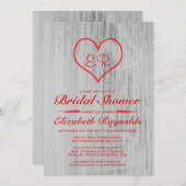 赤と白の国のブライダルシャワー招待状 招待状 (正面/裏面)