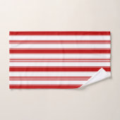 赤と白の垂直ストライプ(大規模) バスタオルセット (ハンドタオル)